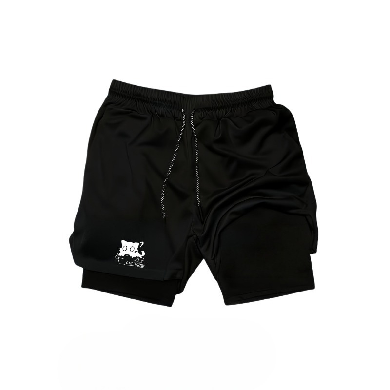 Compression Shorts Athletes - Pantaloncini Sportivi 2-in-1 a Doppio Strato,